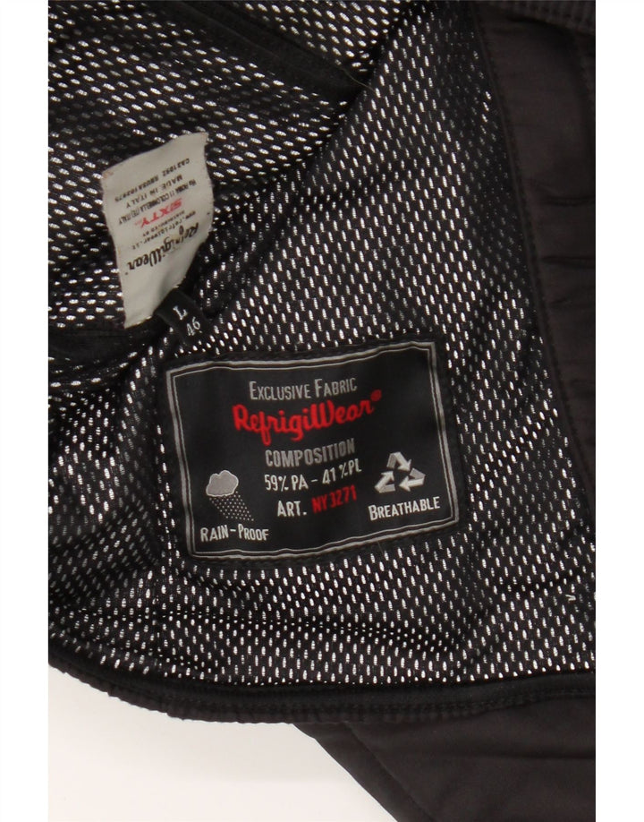 Giacca a vento con cappuccio da donna Refrigiwear UK 16 grande nera in poliammide