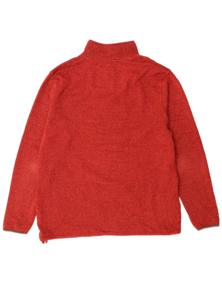 Felpa da uomo con collo con zip Weird Fish, grande poliestere chiazzato rosso