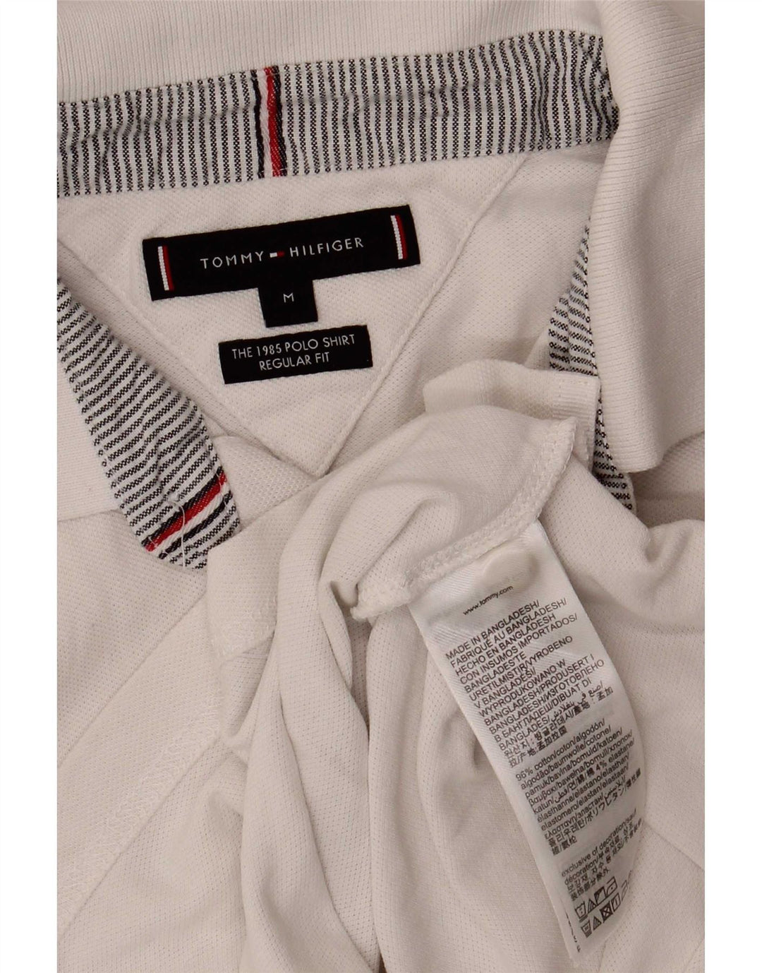 Polo da uomo vestibilità regolare Tommy Hilfiger cotone bianco medio