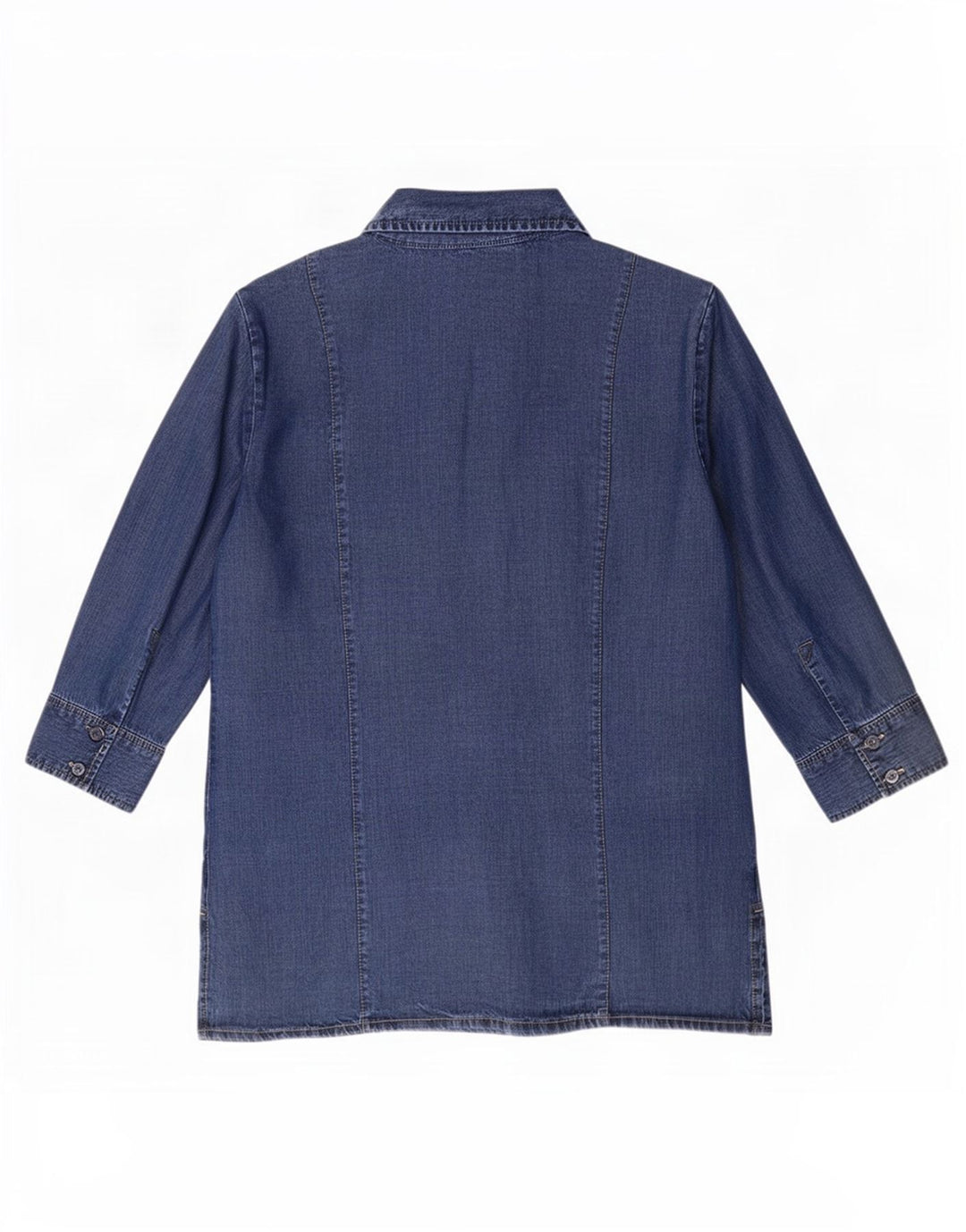 Camicia in denim con maniche a 3/4 da donna Marks & Spencer UK 12 Lyocell blu medio