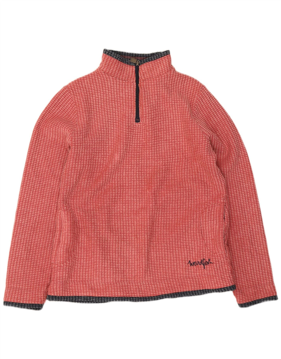 Maglione in pile da donna con collo con zip Weird Fish UK 12 Poliestere rosa medio