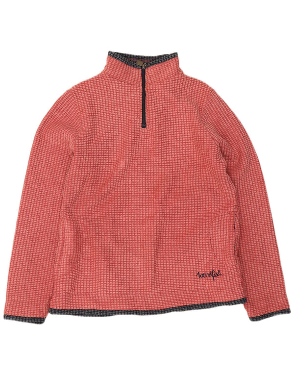 Maglione in pile da donna con collo con zip Weird Fish UK 12 Poliestere rosa medio
