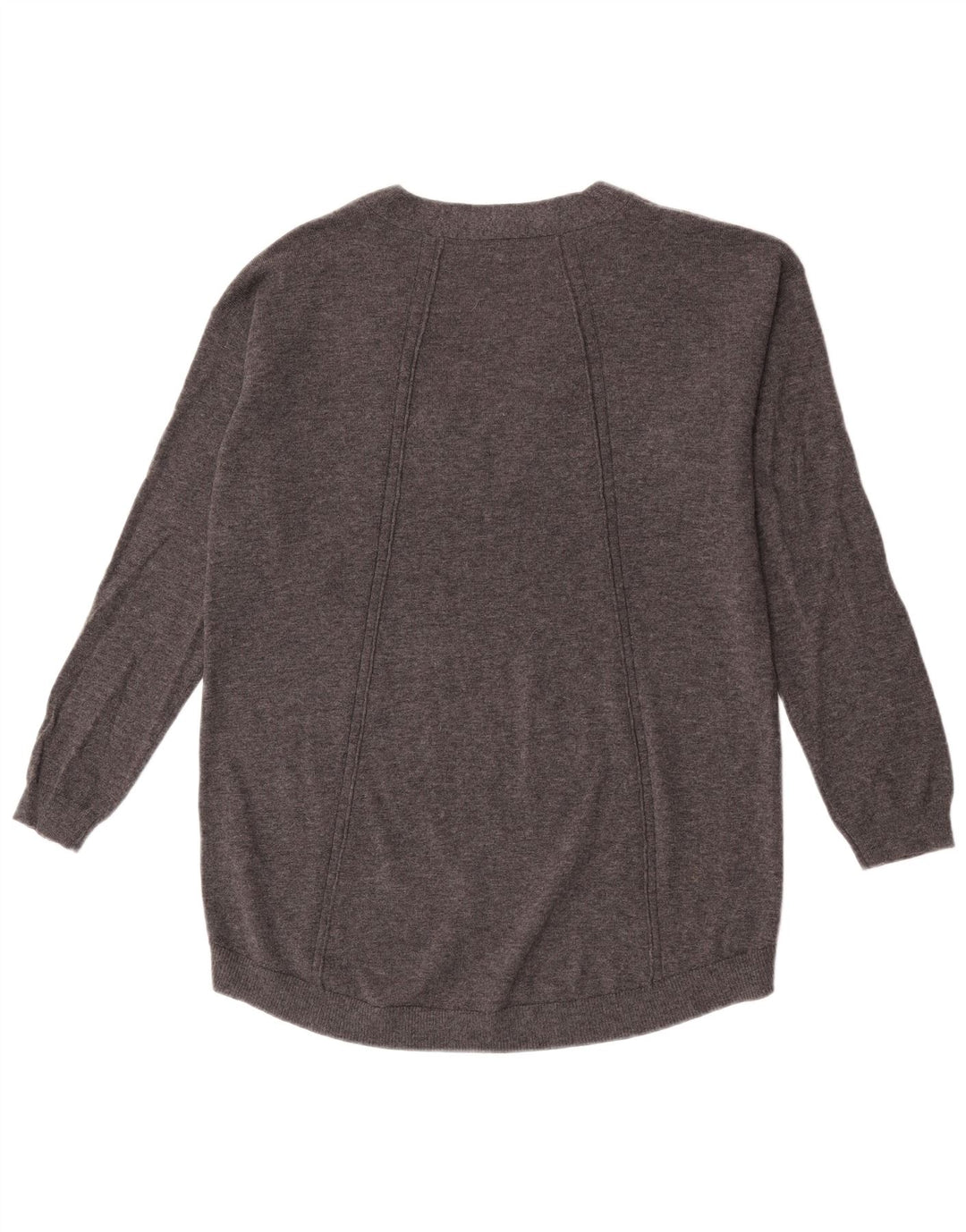 Maglione maglione oversize con scollo a V da donna Fat Face UK 12 Lana grigio medio