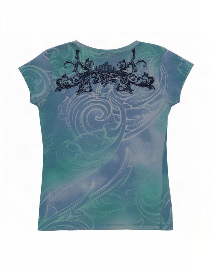 T-shirt grafica da donna Hard Rock Cafe Roma Top UK 8 piccola multicolore