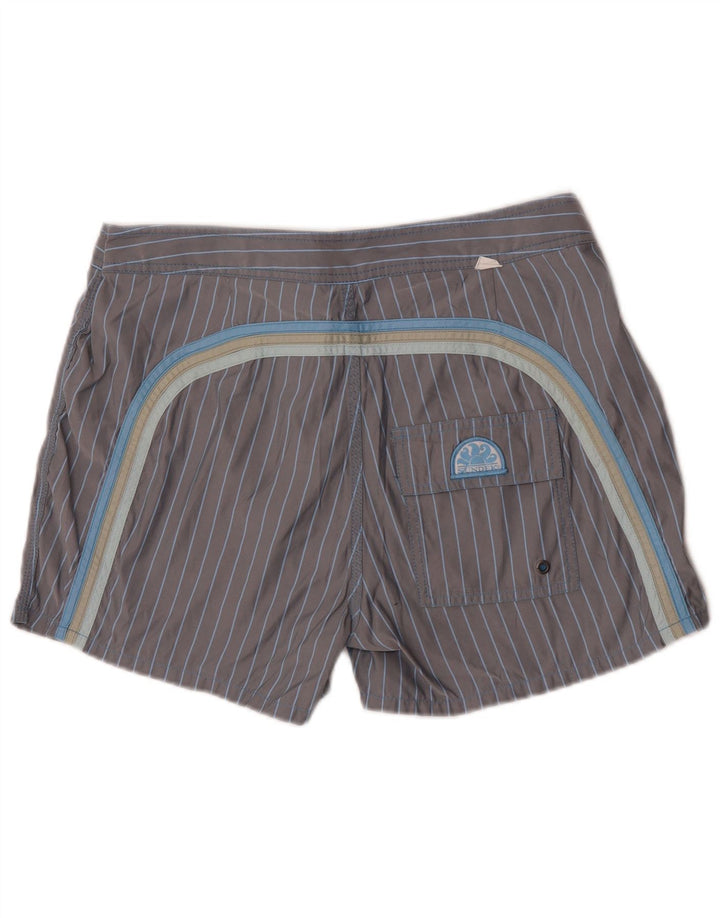 Pantaloncini da bagno da uomo Sundek grandi in poliestere gessato grigio