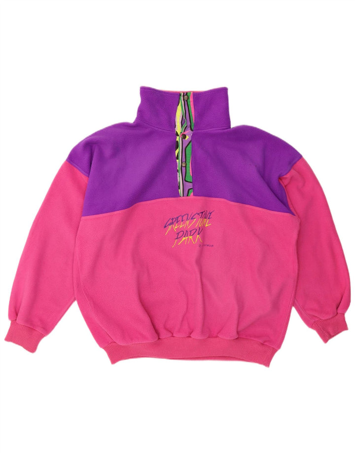 GREENSTONE PARK Maglione in pile con grafica oversize da donna UK 16 Large Rosa