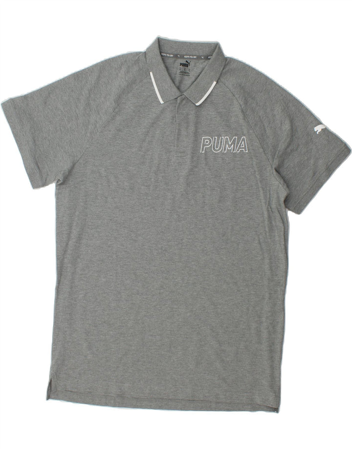PUMA Mens Graphic Polo Shirt XL Grey Cotton Vintage Puma and Second-Hand Puma from Messina Hembry 