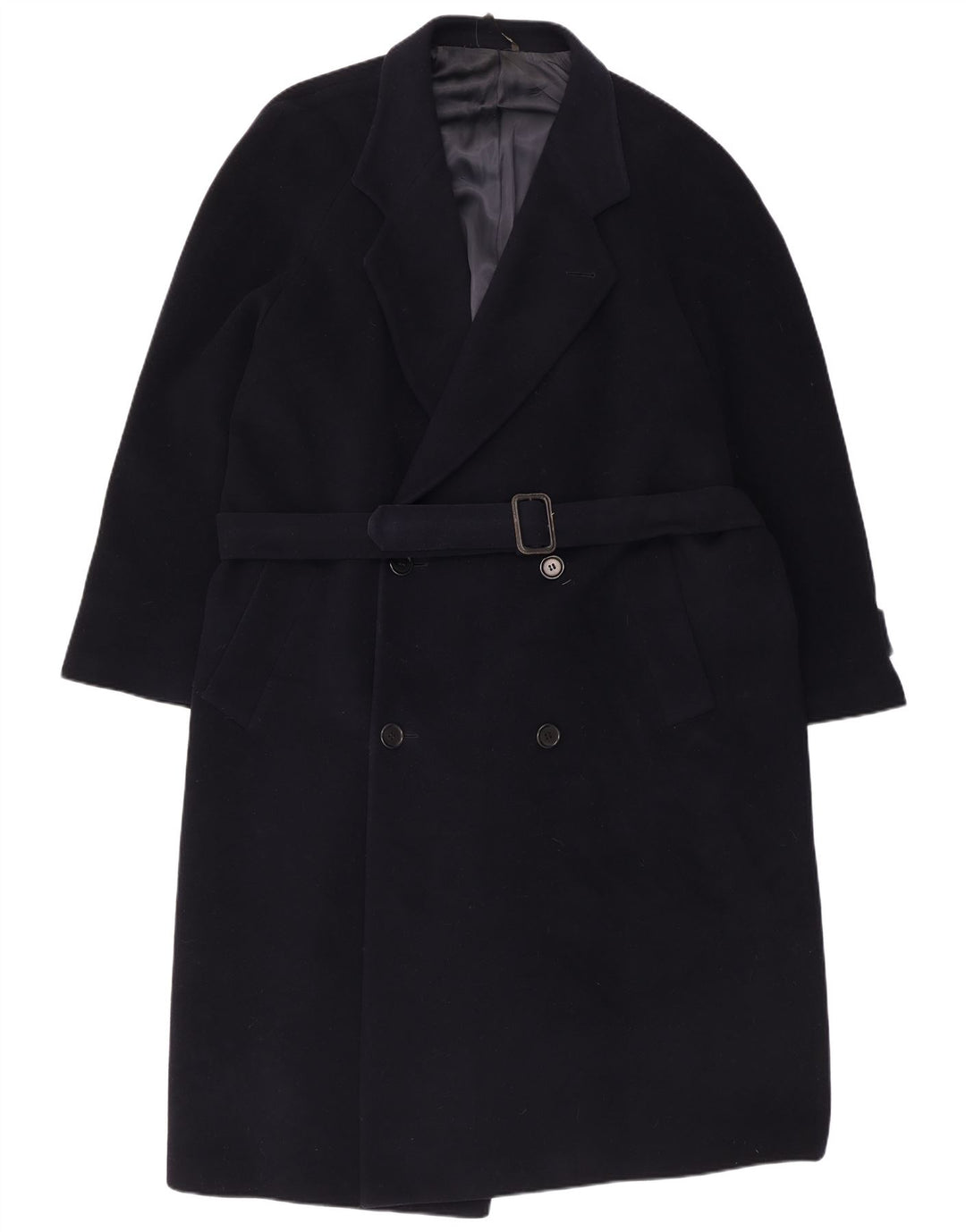 Cappotto doppiopetto da uomo Ferre UK 40 Large Blu Navy in lana vergine