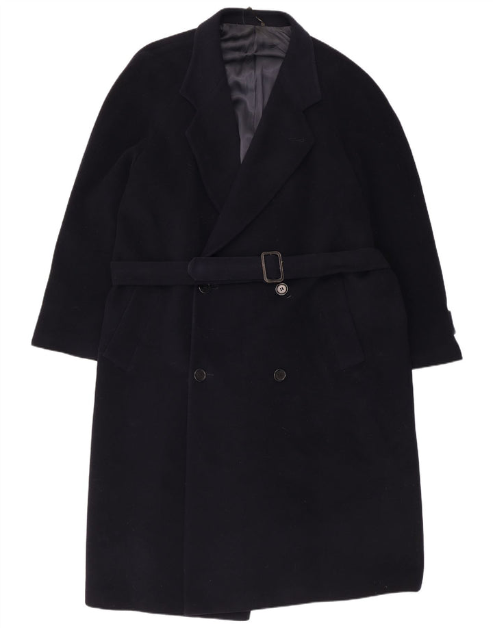 Cappotto doppiopetto da uomo Ferre UK 40 Large Blu Navy in lana vergine