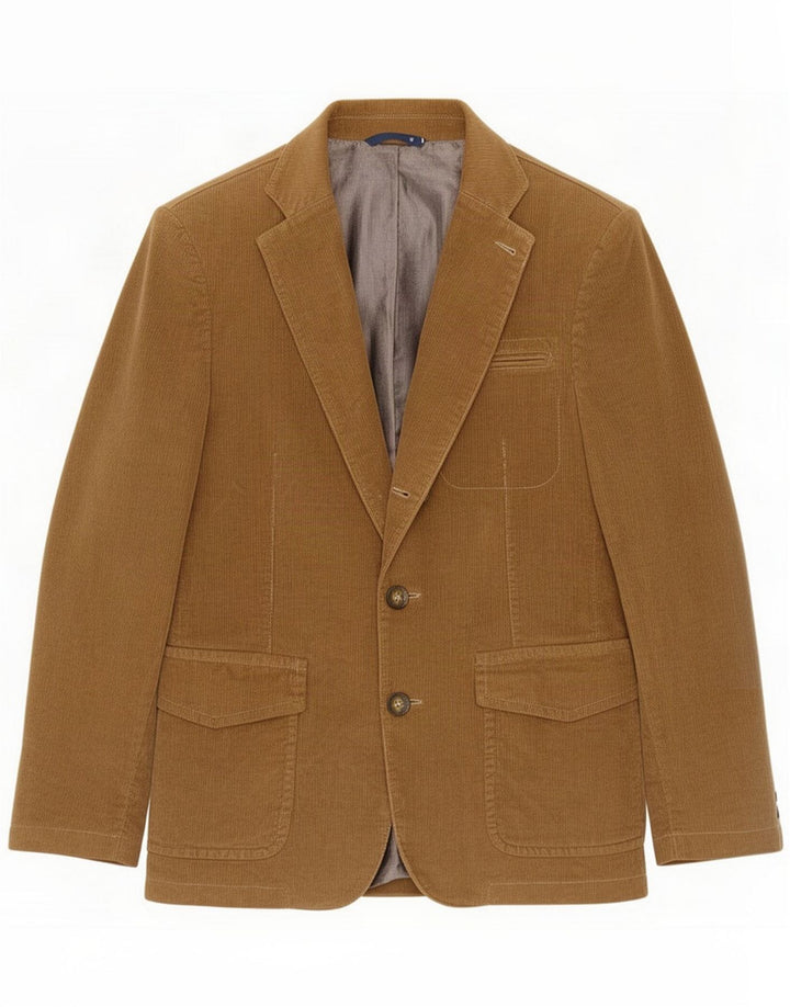 Giacca Blazer Uomo Trussardi in Velluto a Coste a 2 Bottoni IT 48 Cotone Beige Medio