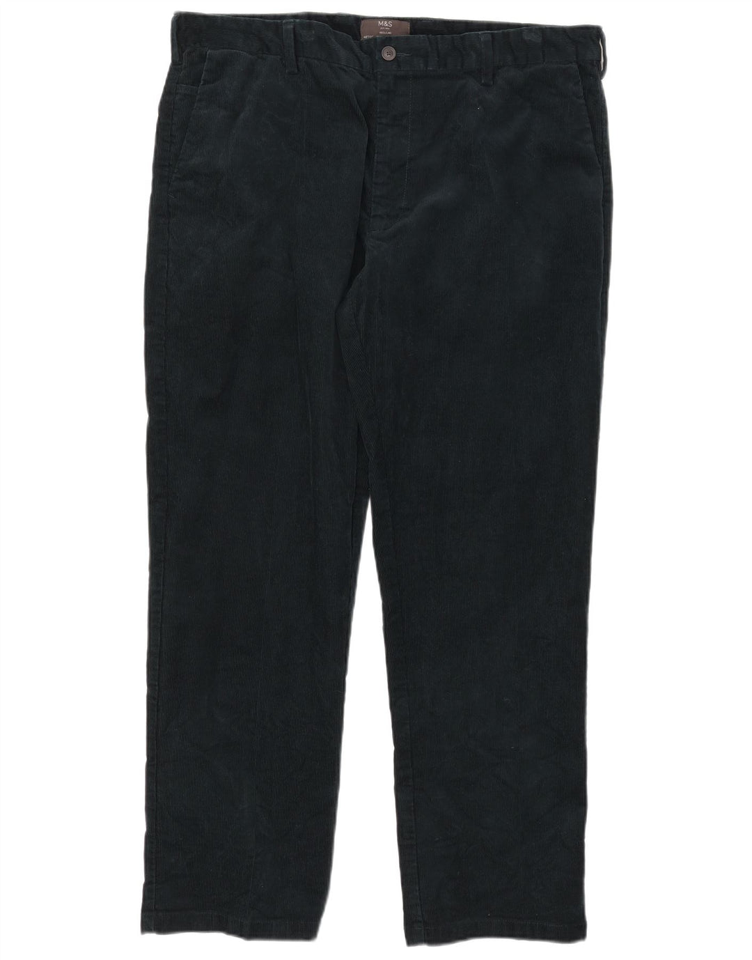 Pantaloni di velluto a coste regolari dritti da uomo Marks & Spencer W40 L31 verdi