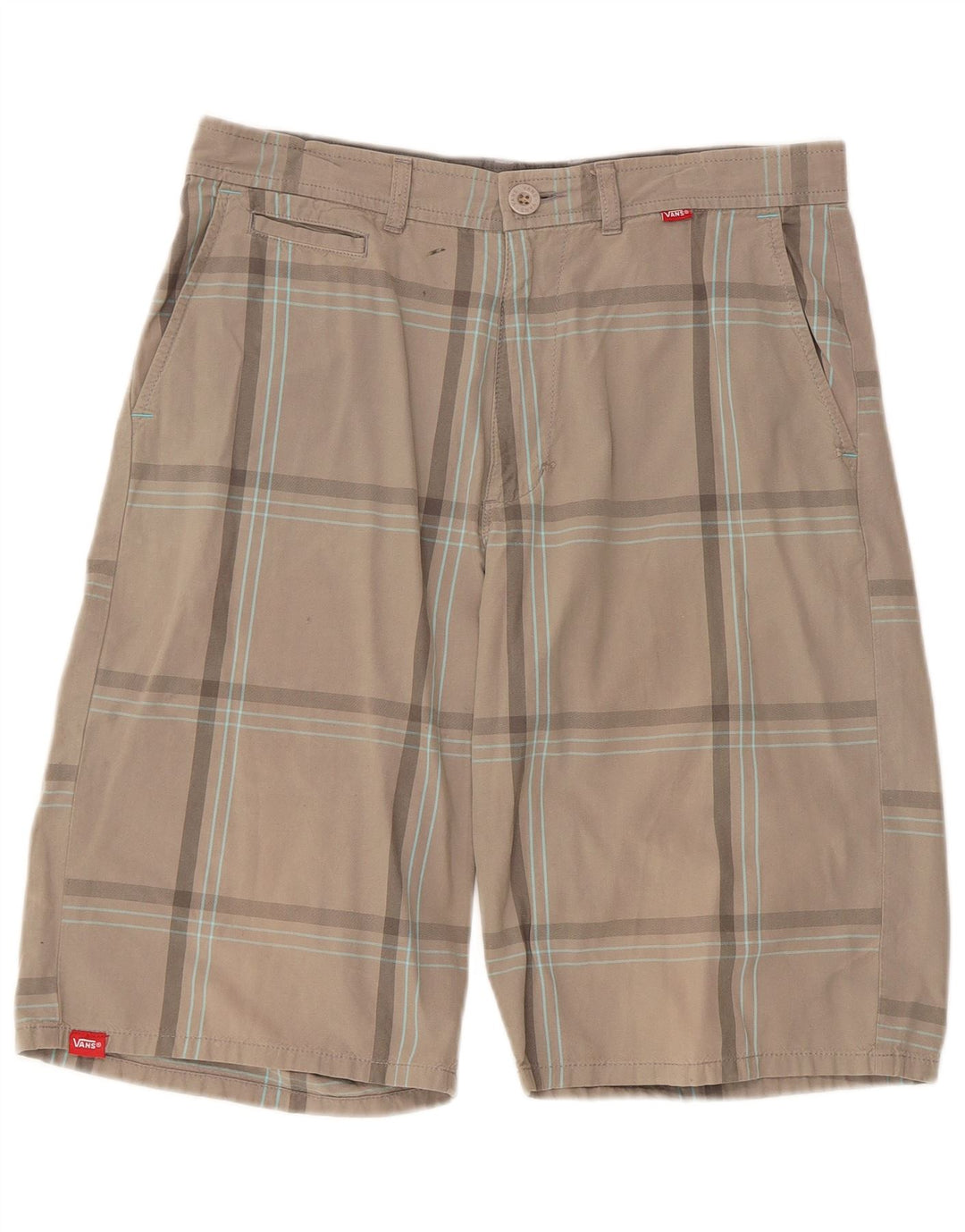 Pantaloncini chino da uomo VANS W32 in cotone a quadri grigio medio