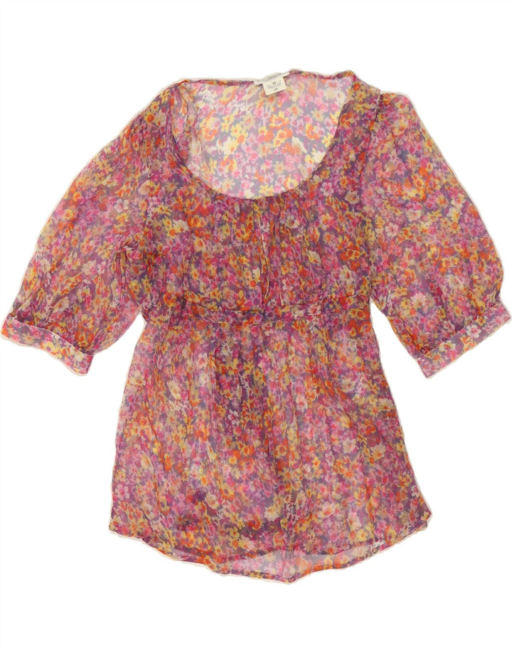 NARACAMICEE Womens 3/4 Sleeve Blouse Top UK 12 Medium Multicoloured Floral Vintage Naracamicee and Second-Hand Naracamicee from Messina Hembry 
