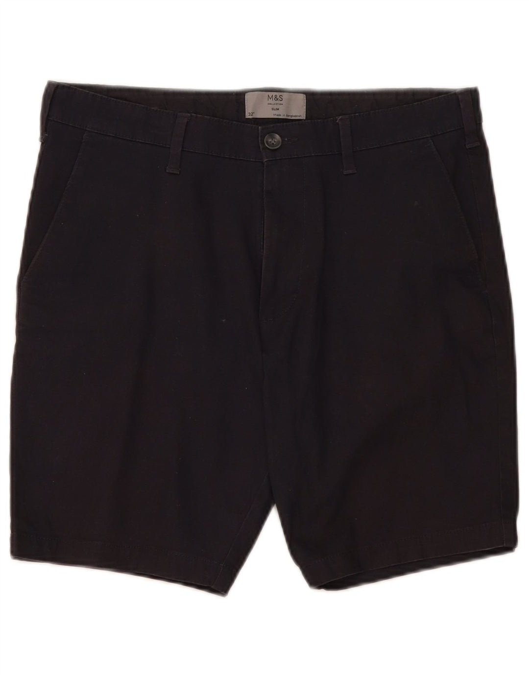 Pantaloncini chino da uomo Marks & Spencer W32 cotone blu navy medio