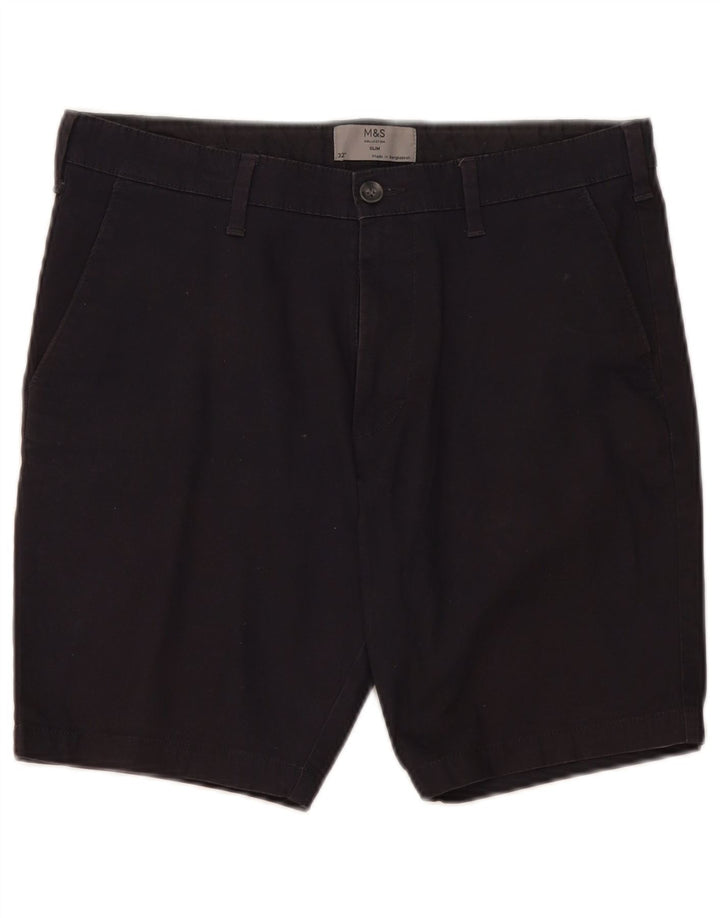 Pantaloncini chino da uomo Marks & Spencer W32 cotone blu navy medio