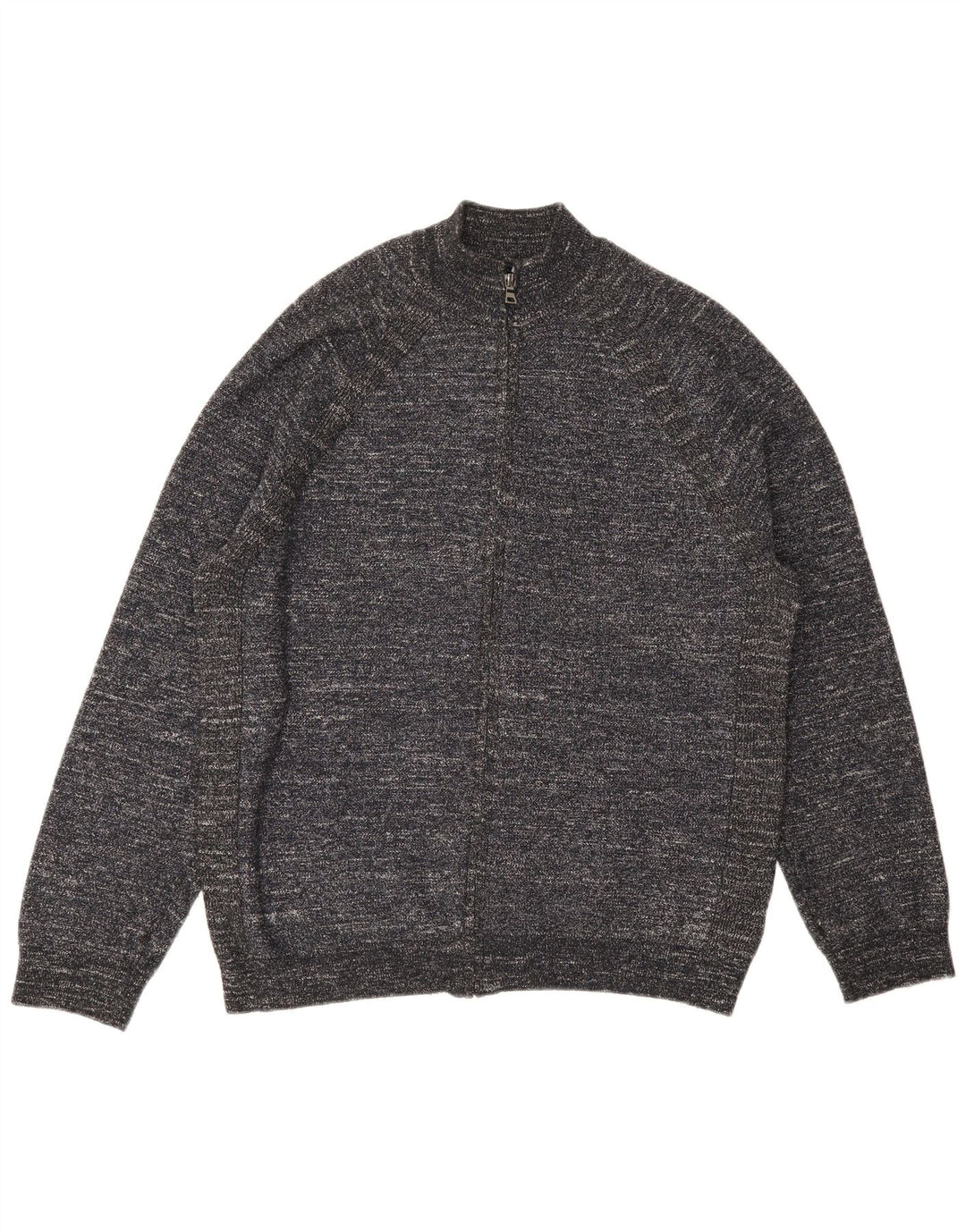MARKS & SPENCER Maglione cardigan da uomo XL Poliestere chiazzato grigio