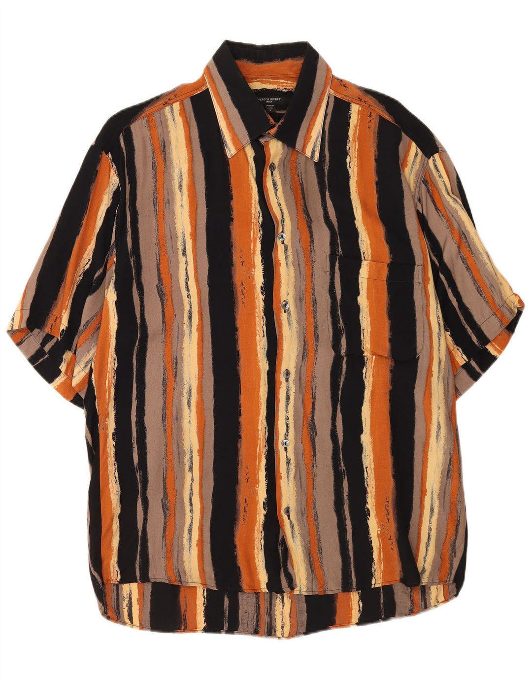 Tipo' S Camicia Uomo Manica Corta Large in Viscosa a Righe Multicolori