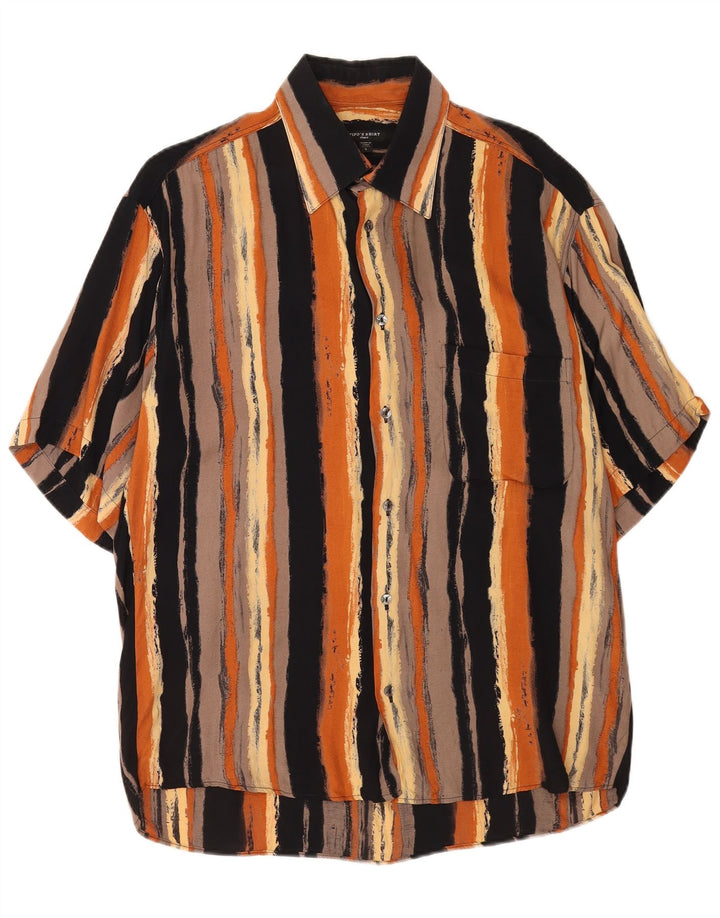 Tipo' S Camicia Uomo Manica Corta Large in Viscosa a Righe Multicolori