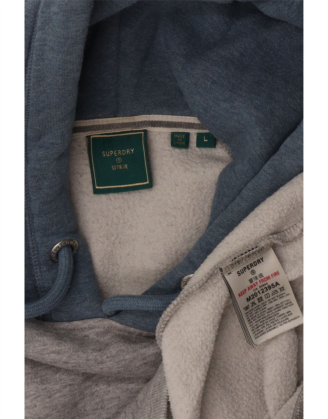 Felpa con cappuccio da uomo Superdry Large in cotone color block grigio