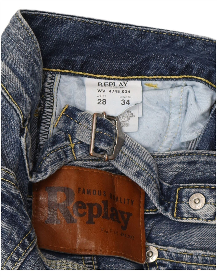 Jeans dritti da donna Replay W28 L34 cotone blu