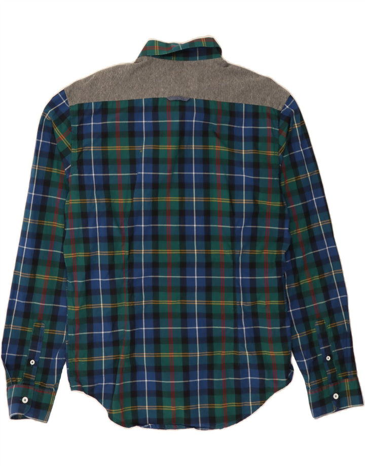 ZARA Mens Slim Fit Shirt 2XL Blue Check Cotton Vintage Zara and Second-Hand Zara from Messina Hembry 