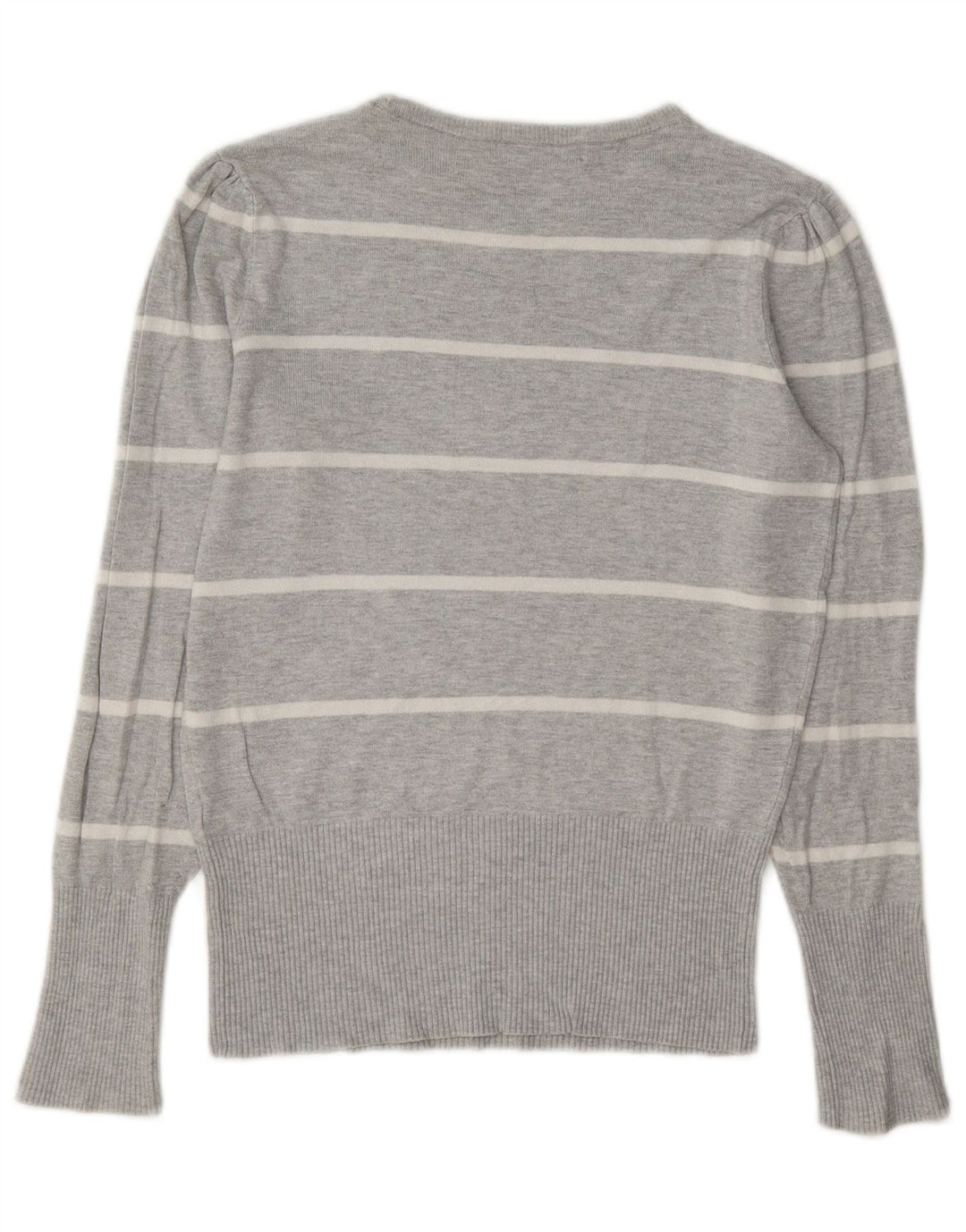 Maglione maglione girocollo da donna Marks & Spencer UK 8 piccolo grigio a righe