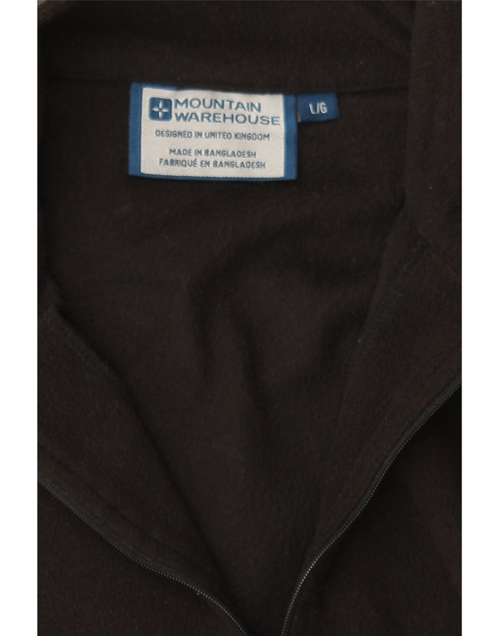 MOUNTAIN WAREHOUSE Mens Zip Neck Fleece Jumper Large Black Polyester Vintage Mountain Warehouse and Second-Hand Mountain Warehouse from Messina Hembry 