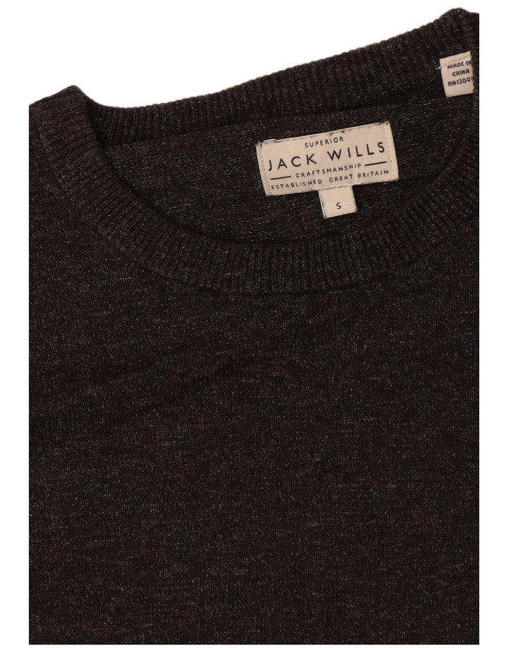 Maglione maglione girocollo da uomo Jack Wills piccolo cotone grigio