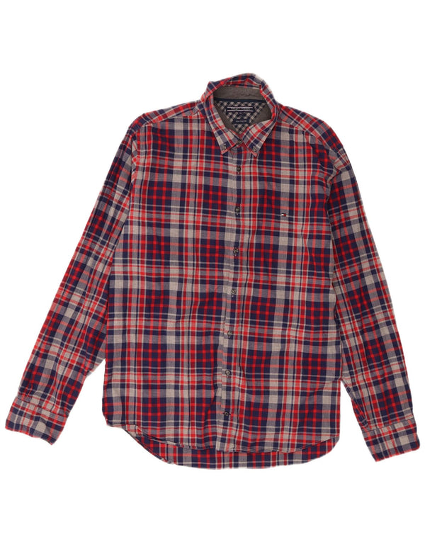 Camicia da uomo Tommy Hilfiger New York Fit XL in cotone a quadri rossi