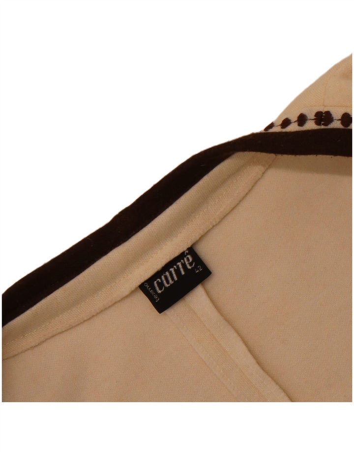 Maglione cardigan aperto senza maniche da donna Carre EU 42 grande bianco sporco