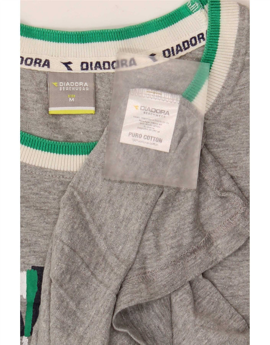 Canotta grafica da uomo Diadora in cotone color block grigio medio