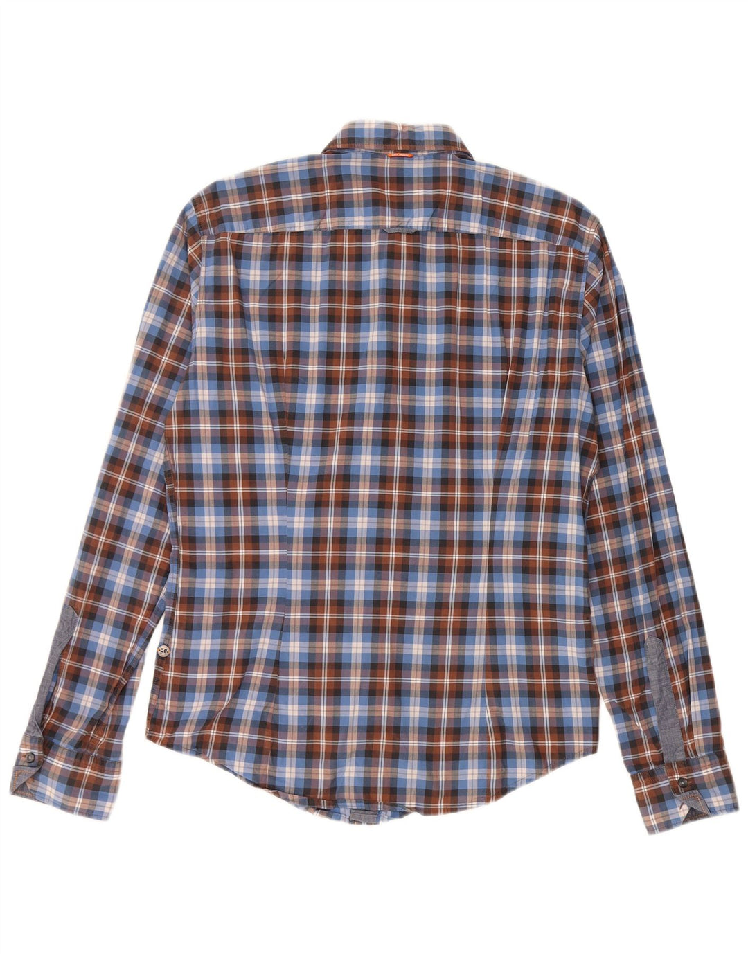 Camicia da uomo HUGO BOSS in cotone a quadri blu medio