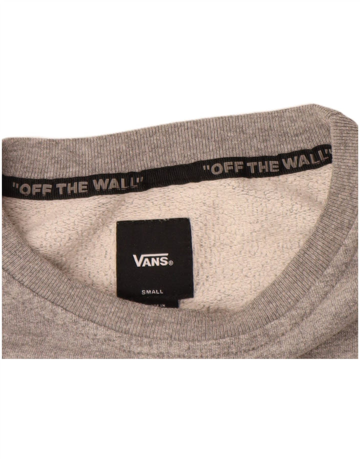 VANS Mens Graphic Sweatshirt Jumper Small Grey Cotton