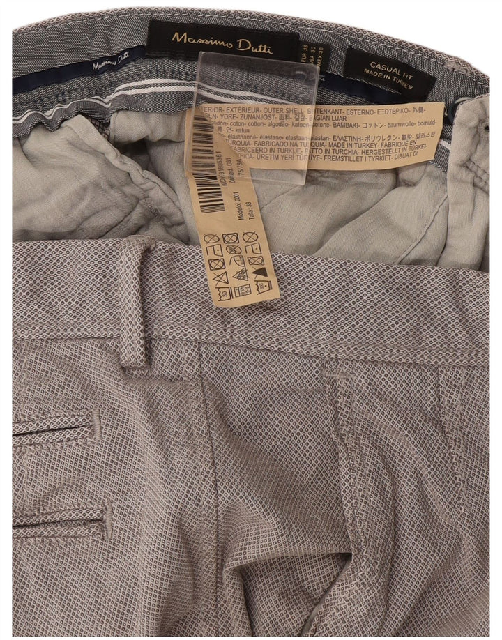 Pantaloni chino da uomo Massimo Dutti EU 38 Small W30 L29 Grigio Argyle/Diamond