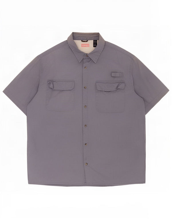 Camicia a maniche corte da uomo Wrangler XL in cotone blu