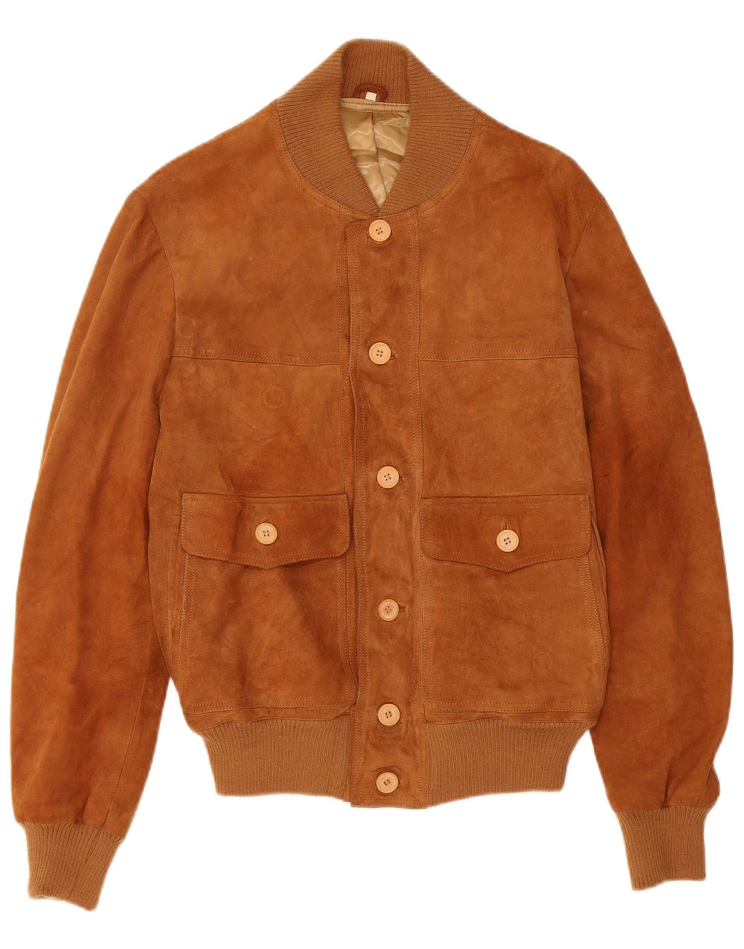 Giubbotto bomber in pelle scamosciata da uomo VINTAGE UK 38 Marrone medio