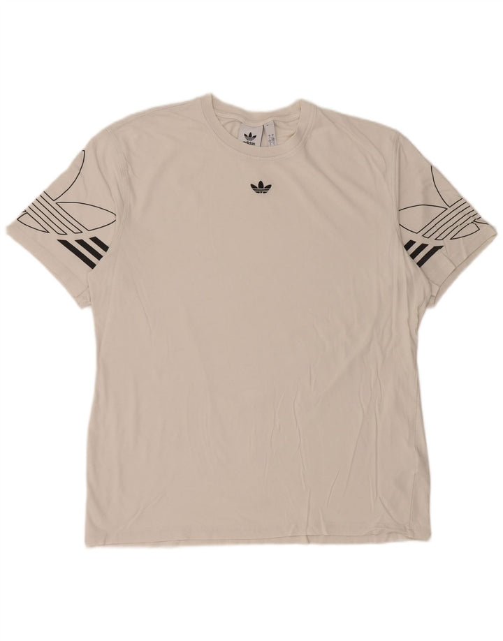 T-shirt grafica da uomo Adidas Top grande in cotone bianco