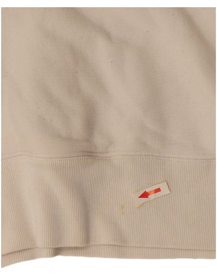 Felpa Champion da uomo con zip e collo, piccola, bianca