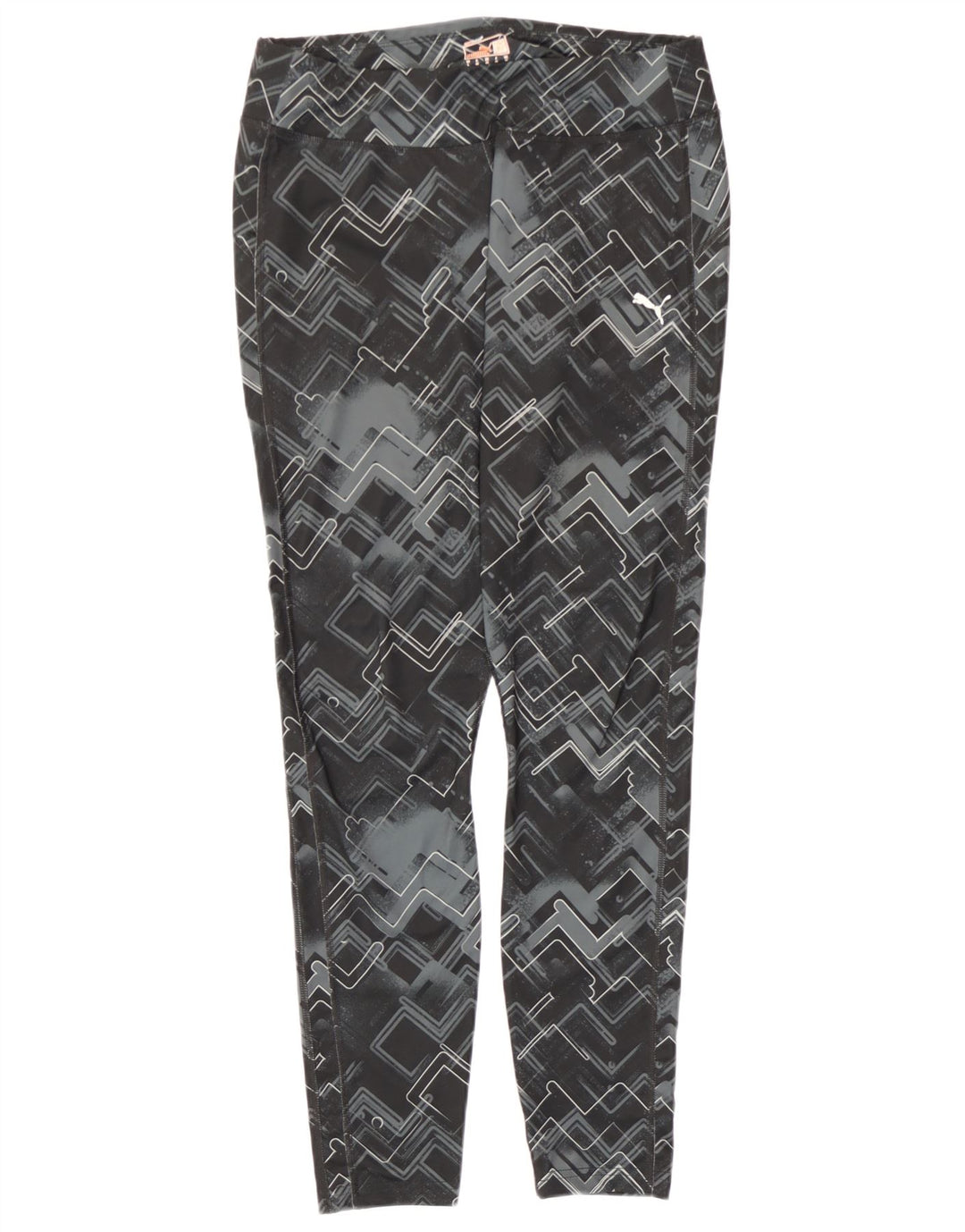 Leggings da donna Puma UK 14 Large Nero Poliestere geometrico