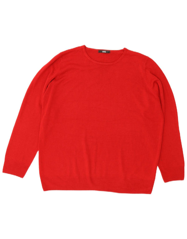 Maglione maglione girocollo da donna Marks & Spencer UK 20 2XL Acrilico rosso