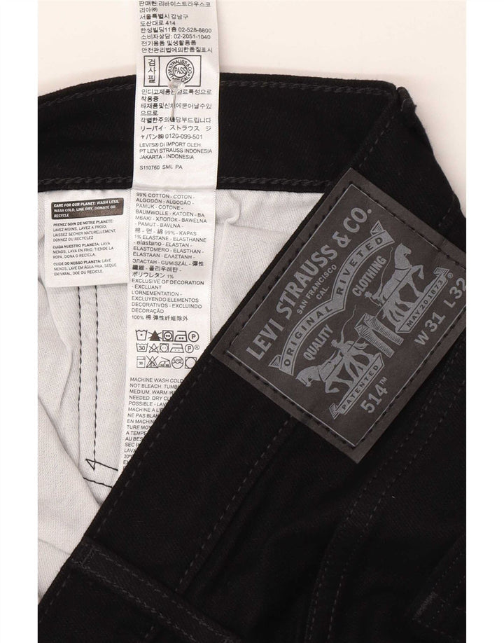 Levi's Uomo 514 Jeans dritti W31 L32 Cotone Nero