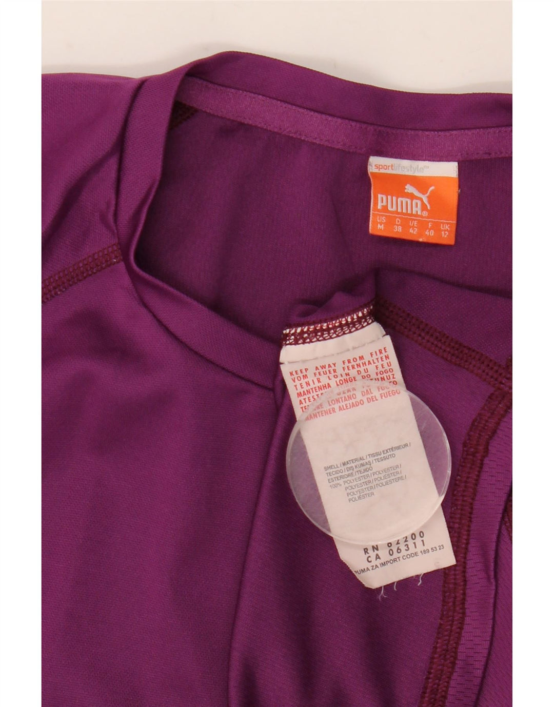 PUMA T-shirt da donna Top UK 12 Poliestere viola medio