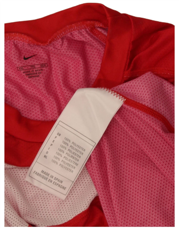 Nike Top grafico da uomo a maniche lunghe 2XL Rosso Colourblock in poliestere