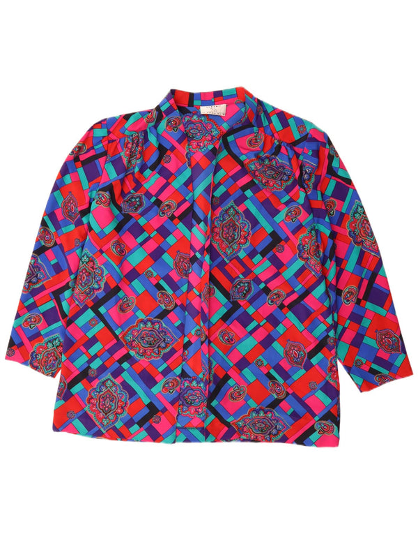 Top cardigan lungo da donna Linea UK 20 2XL multicolore geometrico
