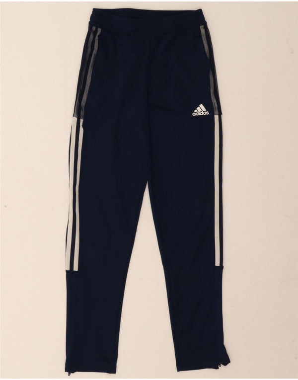 Pantaloni da tuta Adidas Aeroready da ragazzo 11-12 anni in poliestere blu navy