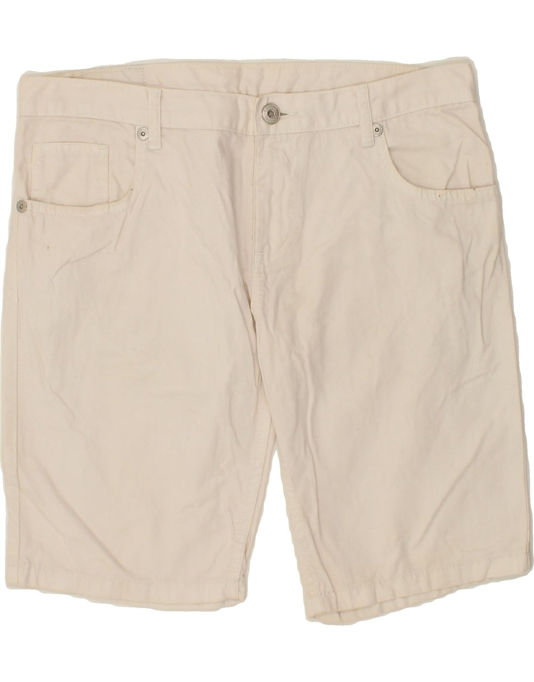 STEFANEL Mens Denim Shorts IT 50 Large W34  White Cotton Vintage Stefanel and Second-Hand Stefanel from Messina Hembry 