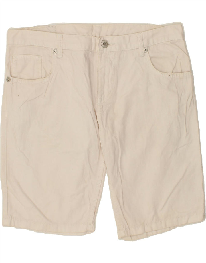 STEFANEL Mens Denim Shorts IT 50 Large W34  White Cotton Vintage Stefanel and Second-Hand Stefanel from Messina Hembry 