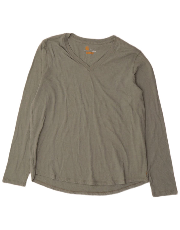 Top Carhartt da donna vestibilità comoda manica lunga US 16/18 XL cotone verde