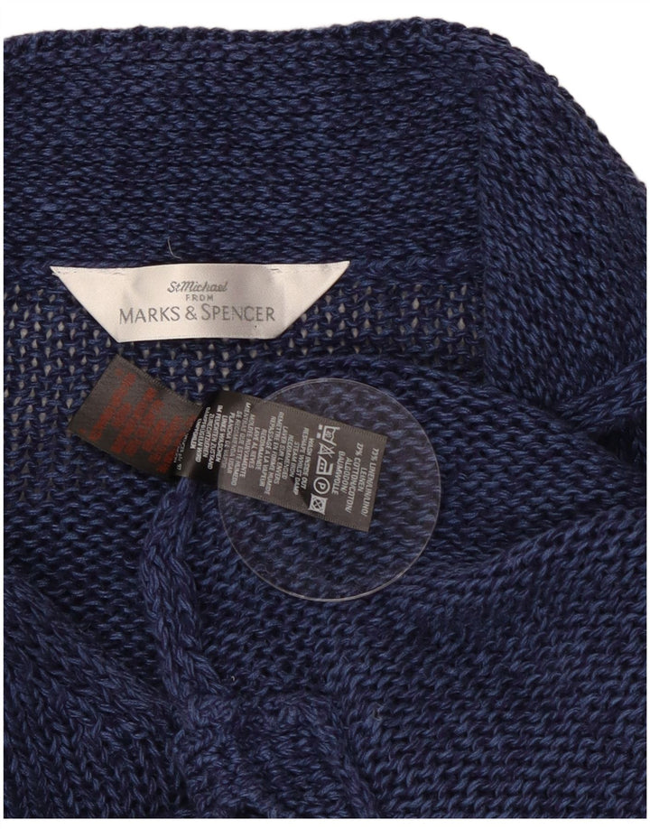 Maglione maglione collo alto da donna Marks & Spencer UK 12 medio blu navy