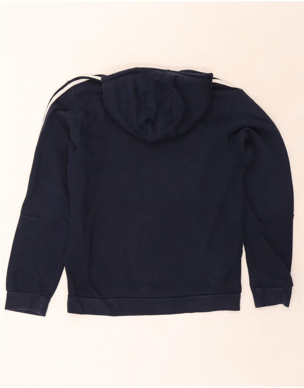 Felpa con cappuccio da uomo Adidas media in cotone blu navy